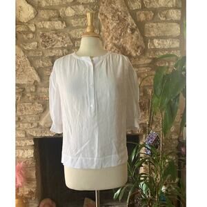 🤍White Lightweight Button Front Blouse - Nordstrom - M 🤍